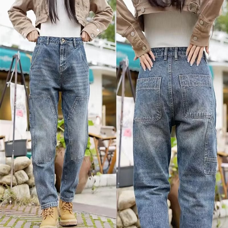 Unisex Classic Denim Jeans Loose Fit Daily Outdoor Wear - Image 3