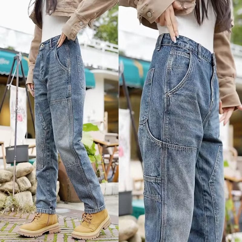 Unisex Classic Denim Jeans Loose Fit Daily Outdoor Wear - Image 2