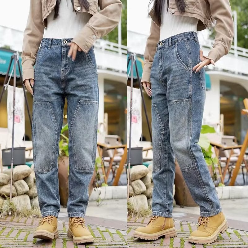 Unisex Classic Denim Jeans Loose Fit Daily Outdoor Wear - Image 4