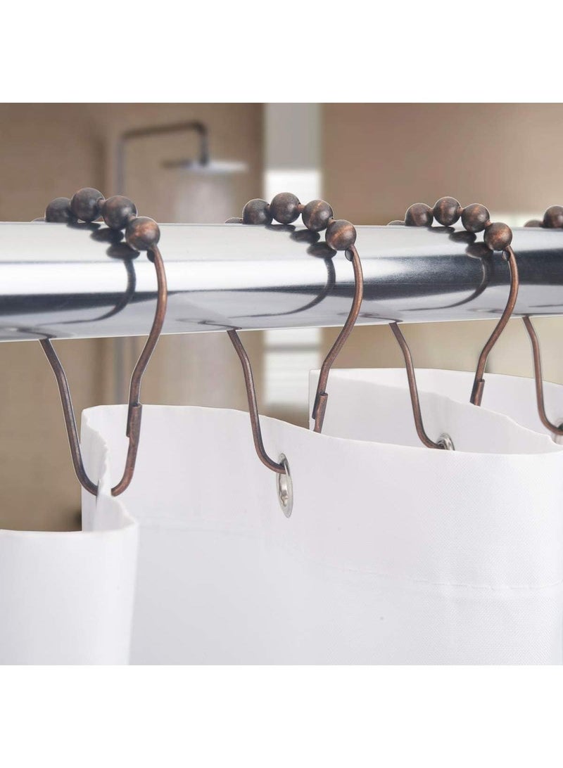 Shower Curtain Rings, Set of 12, Rust-Resistant Metal Shower Hooks Ring Shower Rings for Curtain Rolling Shower Curtain Hooks for Bathroom Shower Rod Shower Curtain Hangers - Image 4