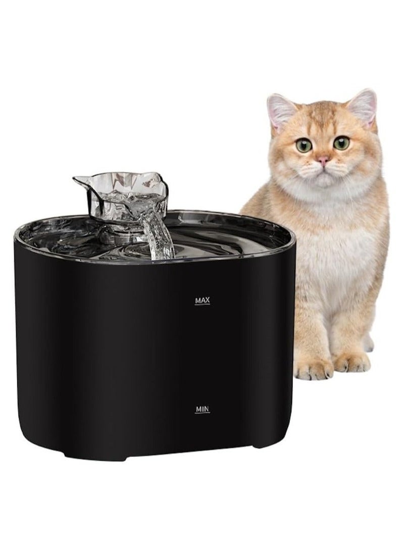 XVersion Cat Water Fountain,  2.2 Litter Pet Fountain with Water Filter, Automatic Pet Water Drinking Bowl Quiet for Cats, Dogs, Multiple Pets (Black) - Image 1