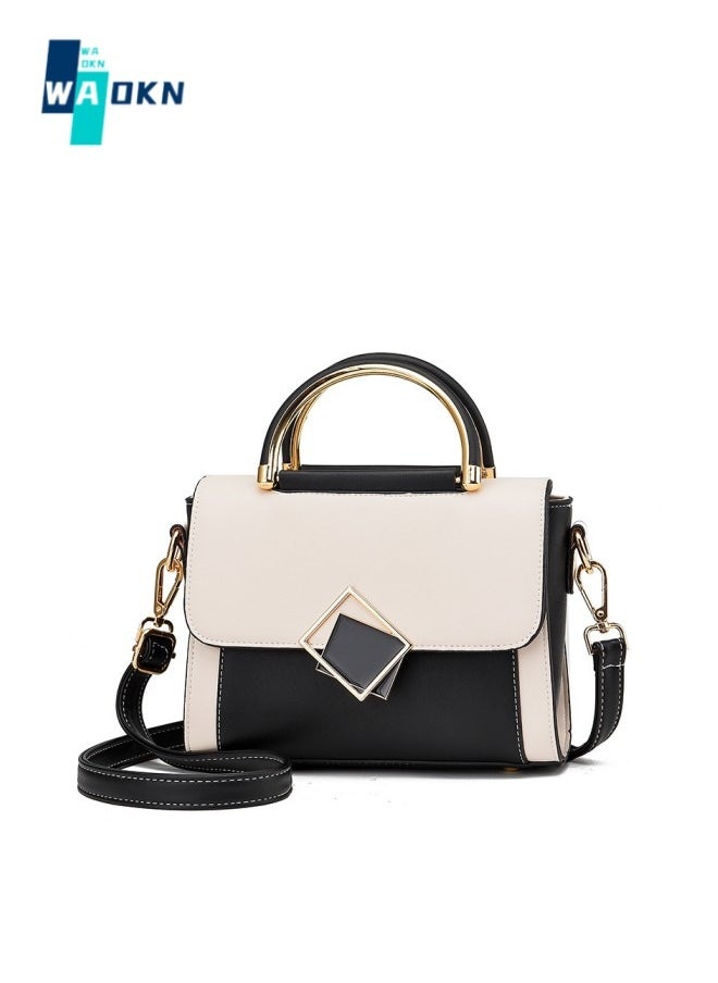 WAOKN - Women's Fashion Contrasting Shoulder Bag, Ladies Trendy Handbag Tote Bags Clutch Bag, Large-capacity PU Leather Crossbody Bag Sling Bag Side Bag Carry Bag for College Students and Teenagers - Image 1