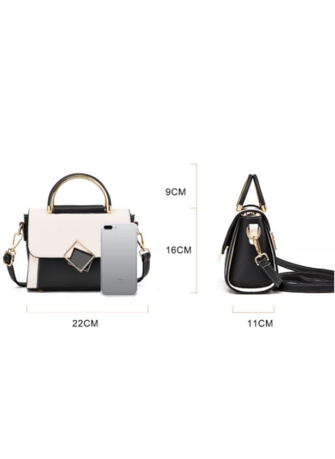 WAOKN - Women's Fashion Contrasting Shoulder Bag, Ladies Trendy Handbag Tote Bags Clutch Bag, Large-capacity PU Leather Crossbody Bag Sling Bag Side Bag Carry Bag for College Students and Teenagers - Image 1