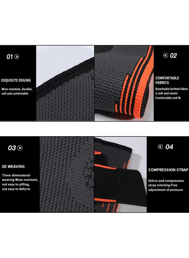 Elbow Brace Support with Strap, 2 PACK Adjustable Compression Sleeve for Men and Women, Ideal for Workout, Basketball, Golf, Tennis, Weightlifting, Pain Relief for Tendonitis and Arthritis, M Size - Image 3