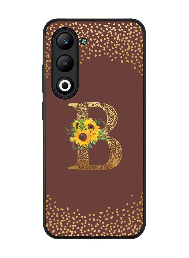 Stylizedd For Oppo A5 5G / A5 4G Case,Slim fit Camera Protection, Shockproof Thin Phone cover  - Custom Floral Monogram - B  (Brown )