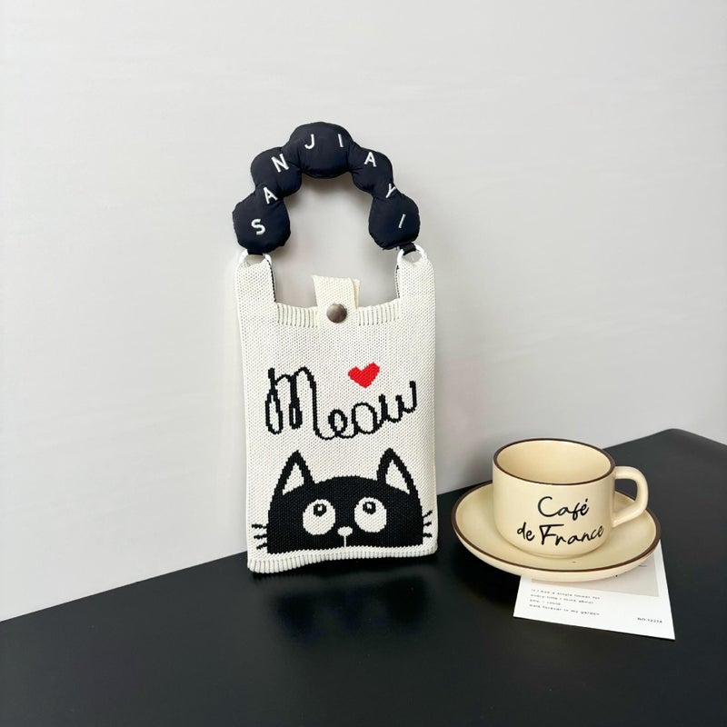 Advanced Sense Ins New Mobile Phone Bag Cute Cartoon Knitted Bag Niche Design Trendy Shoulder Crossbody Shoulder Bag - Image 1