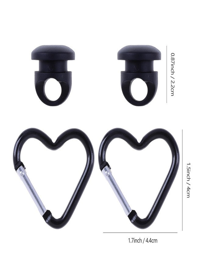Vagocom 2Pcs Heart-shaped Hook Charm for Bogg Bag and Simply Southern Totes,Insert Heart-shaped Keychain Clip Decorative Accessory for Rubber Beach Bag(Black) - Image 3