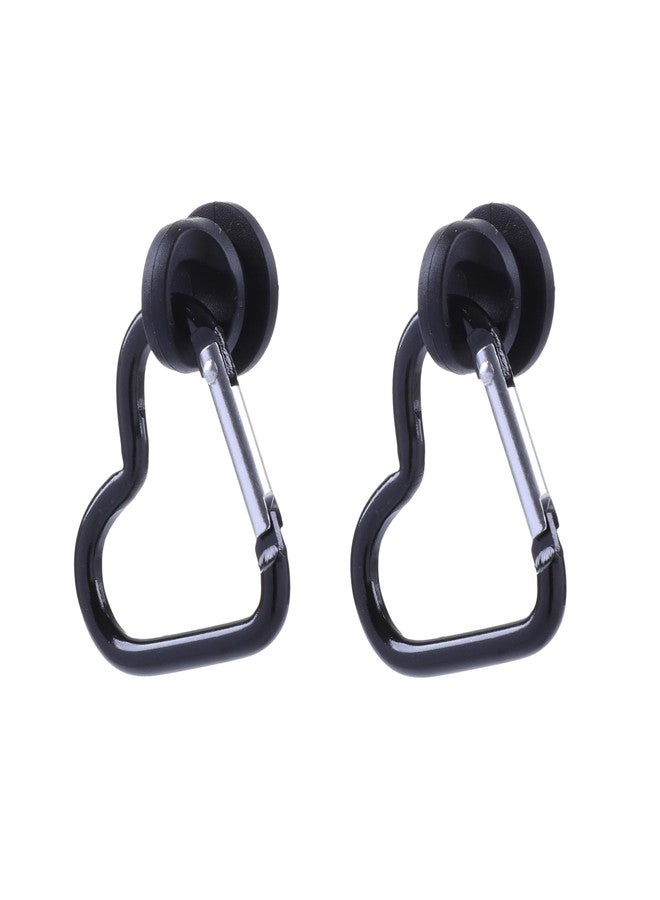 Vagocom 2Pcs Heart-shaped Hook Charm for Bogg Bag and Simply Southern Totes,Insert Heart-shaped Keychain Clip Decorative Accessory for Rubber Beach Bag(Black) - Image 1