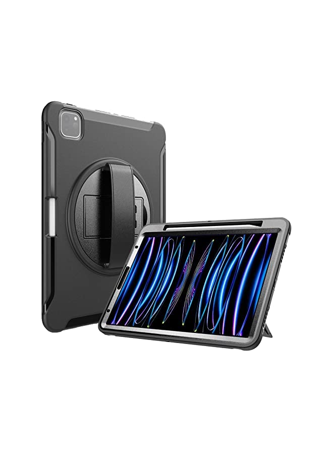 Procases ProCase for iPad Pro 11 Inch Case 2022 2021 2020 2018, Rugged Heavy Duty Shockproof Cover Case with Kickstand Hand Strap for iPad Pro 11" 4th 3rd 2nd 1st -Black - Image 2
