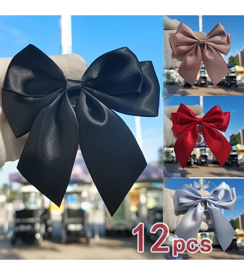 12 Pcs Double Layered Waist Bow Champagne Golden 5.12 Inches Long 4.13 Inches High For Gift Wrapping Gift Basket Decoration Birthday Party Supplies Holiday Decor Floral Wreath Bridal Shower - Image 5