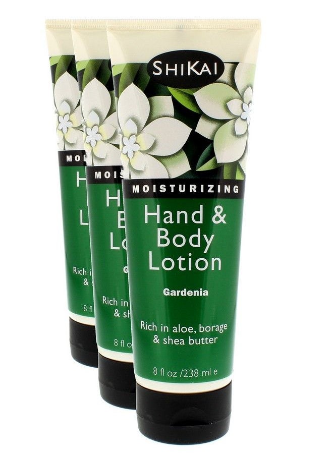 SHIKAI Gardenia Hand & Body Lotion Plantbased Perfect For Daily Use Rich In Botanical Extracts Makes Skin Softer & More Hydrated Formulated For Dry Itchy Skin Creamy Texture (8 Oz 3Pack)  - Image 2