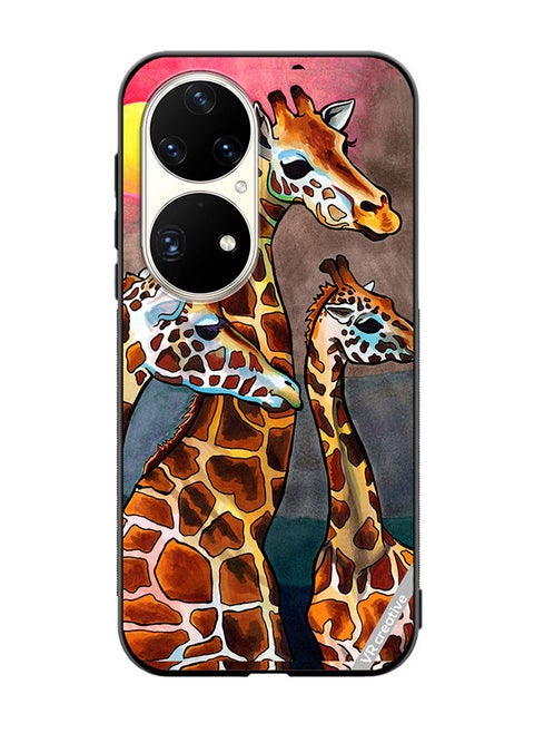 Protective Case Cover For Huawei P50 Pro Giraffe Design Multicolour