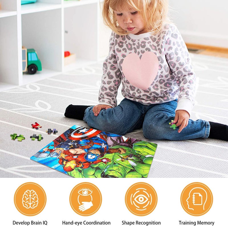 LELEMON Puzzles for Kids Ages 4-6,100 Piece Puzzles for Kids Ages 4-8 in a Metal Box, Childrens Educational Jigsaw Puzzles 100 Piece Puzzle Games Puzzle Toys for Girls and Boys - Image 2
