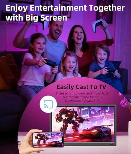 Feihe 15.6 Inch Small Smart TV HD 1080P LED, Flat Screen Smart Television with ATSC Tuner/HDMI/USB/AV for Kitchen, RV, Camper, Home & Bedroom or On-The-Go Entertainment - Image 5