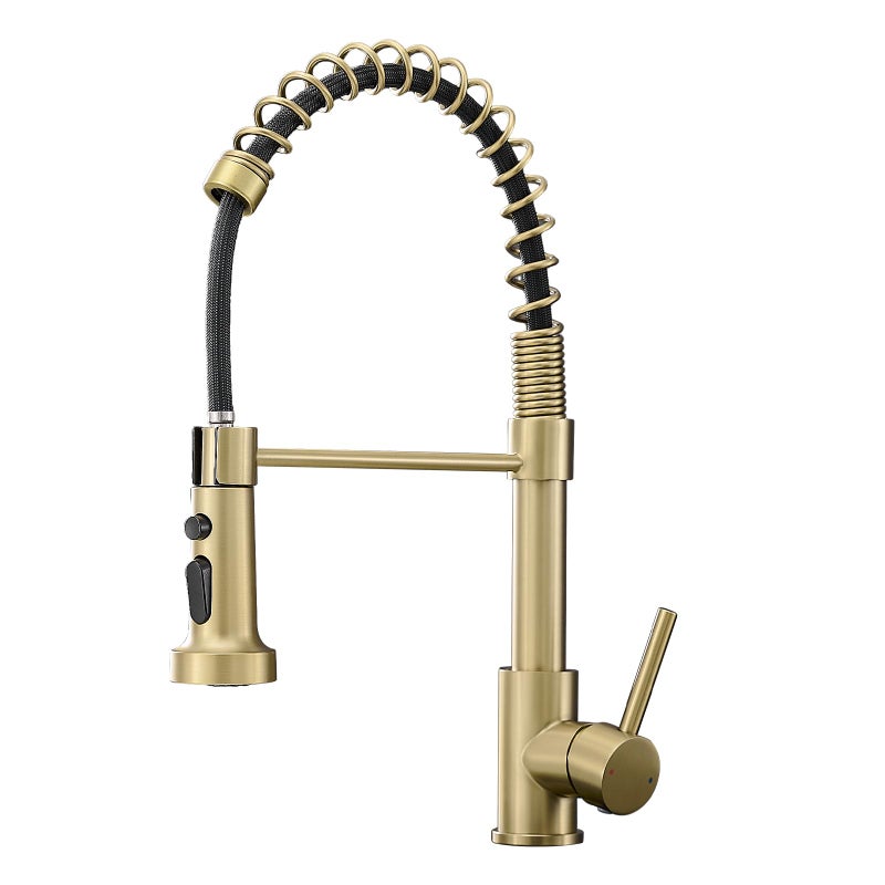 Brushed Gold Kitchen Faucet AIMADI Kitchen Faucets with Pull Down Sprayer Single Handle One Hole Faucet for Farmhouse Gold Faucet for Kitchen Sink