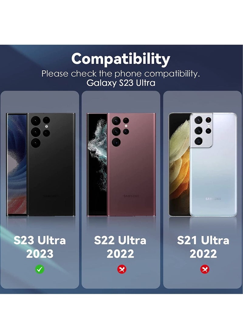 vesus Samsung Galaxy S23 Ultra Camera Lens Protector, 9H Tempered Glass + Aluminum Alloy Metal Individual Lens Screen Ring for S23 Ultra 6.8in 5G 2023 - Glitter Silver - Image 3
