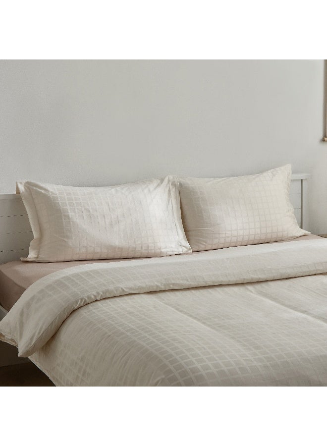 Home Box Opulent Luxe 3-Piece Cotton Solid Dobby Queen King Duvet Cover Set - 220x220 cm  - Image 4