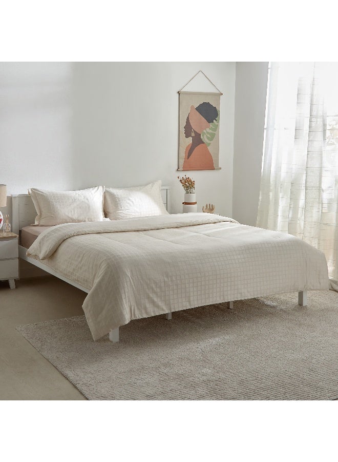 Home Box Opulent Luxe 3-Piece Cotton Solid Dobby Queen King Duvet Cover Set - 220x220 cm  - Image 2