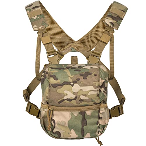 VISMIX Binocular Harness, Adjustable Binocular Harness Chest Pack with Rain Cover for Hunting Hiking Shooting - Image 1