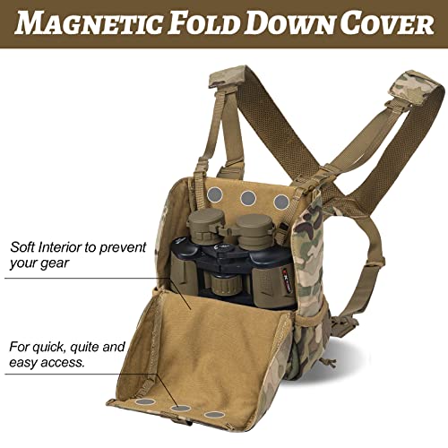 VISMIX Binocular Harness, Adjustable Binocular Harness Chest Pack with Rain Cover for Hunting Hiking Shooting - Image 3