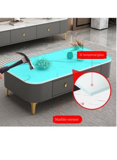 Light Luxury Glass Tea Table Simple Small Family Living Room Modern Square Storage Tea Table Soft Bag TV Cabinet Combination - pzsku/ZB3C6D049836AF7839127Z/45/_/1735803734/af710d30-486e-4d25-842e-45f9944605ec