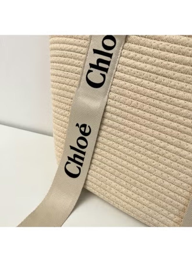 Chloe Chloé Straw Tote：Logo - Emblazoned Straps, Breezy Beachy Chic  39cm*24cm*9cm - Image 3