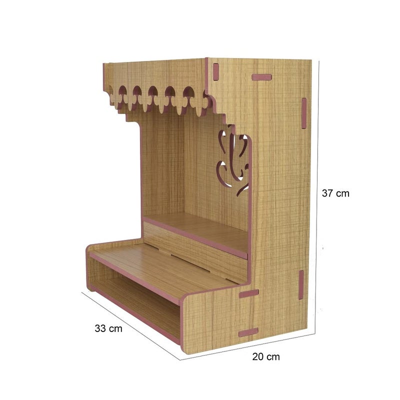 Nexat معبد خشبي MDF للصلاة | معبد أنيق مع أبواب | معبد منزلي للعبادة والديكور (527) - Image 2