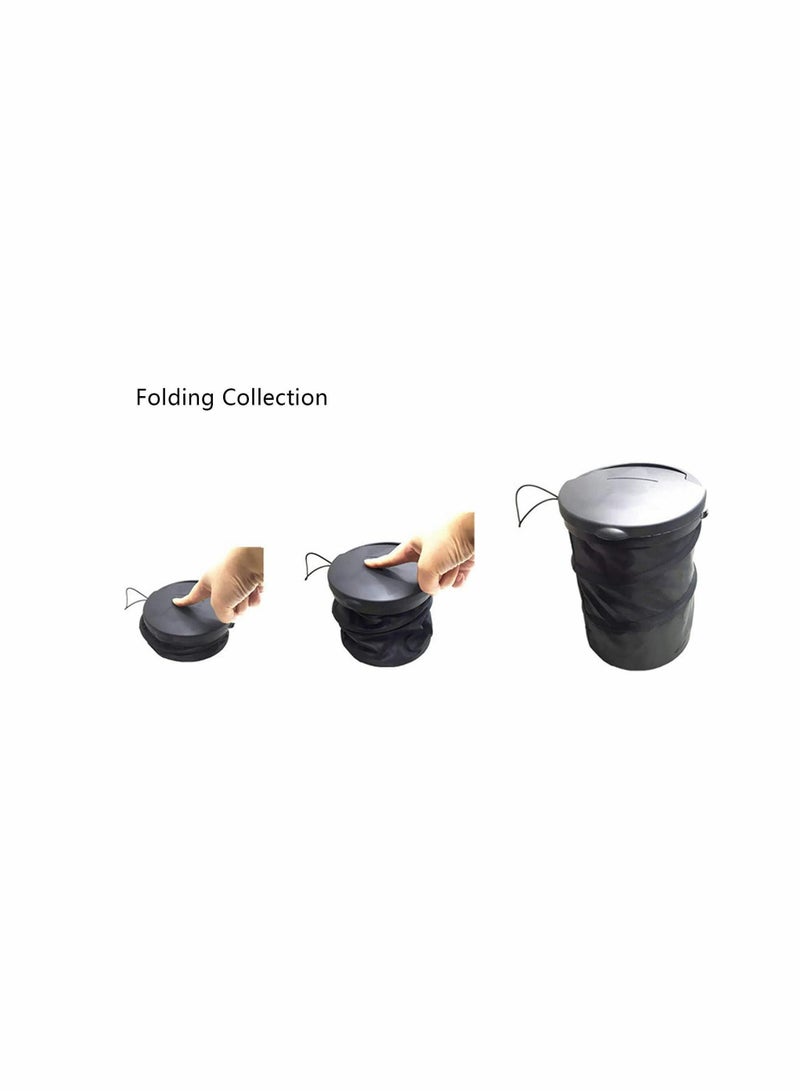 KASTWAVE Car Rubbish Bin, Foldable Auto Trash Bag with Lid Garbage Recycle Bin Mesh Pocket Black Multi-Function Car Organizer Pocket Water Resistant Auto Trash Bag Car Bin Foldable for All Car Kitchen - Image 4