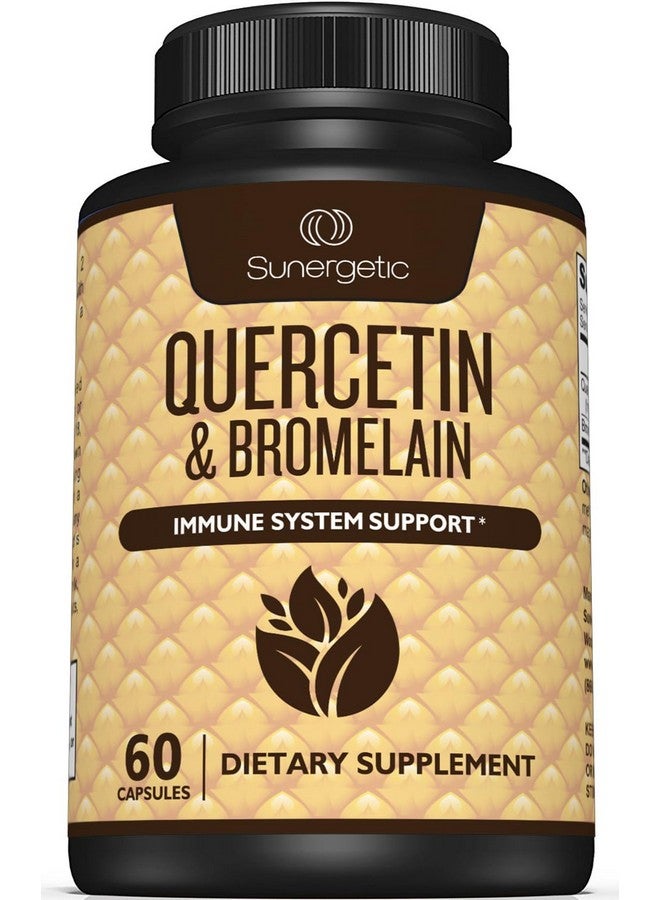 Sunergetic مكمل كيرسيتين وبروميلين من سونيرجيتيك - مركب كيرسيتين وبروميلين قوي لدعم جهاز المناعة والدعم الموسمي - كيرسيتين 1000 ملغ لكل حصة - 60 كبسولة - Image 1