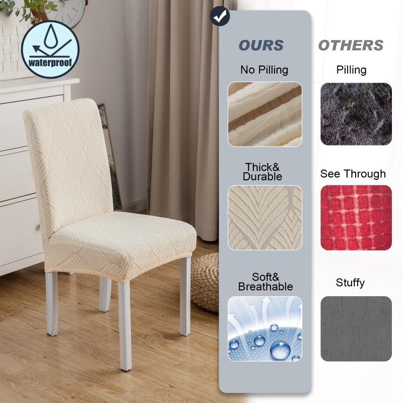 YUEANG Waterproof Dining Chair Covers, Chair Covers for Dining Room, Stretch Parsons Chair Slipcover, Removable, Washable for Dining Room Kitchen Chair Protector Cover - Image 4