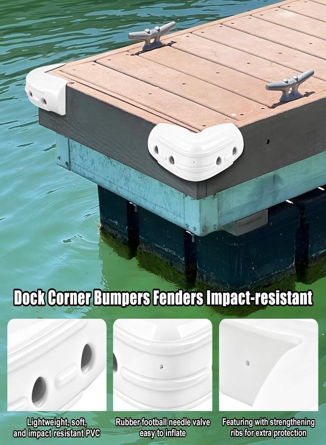 FBULWSEC Dock Corner Bumpers 2 Pack, Marine Corner Dock Bumpers Fender Guard for Docking, Soft UV-Resistant Vinyl, Inflatable Boat Dock Bumpers for 90-Degree Angles, 10"x10" - Image 3
