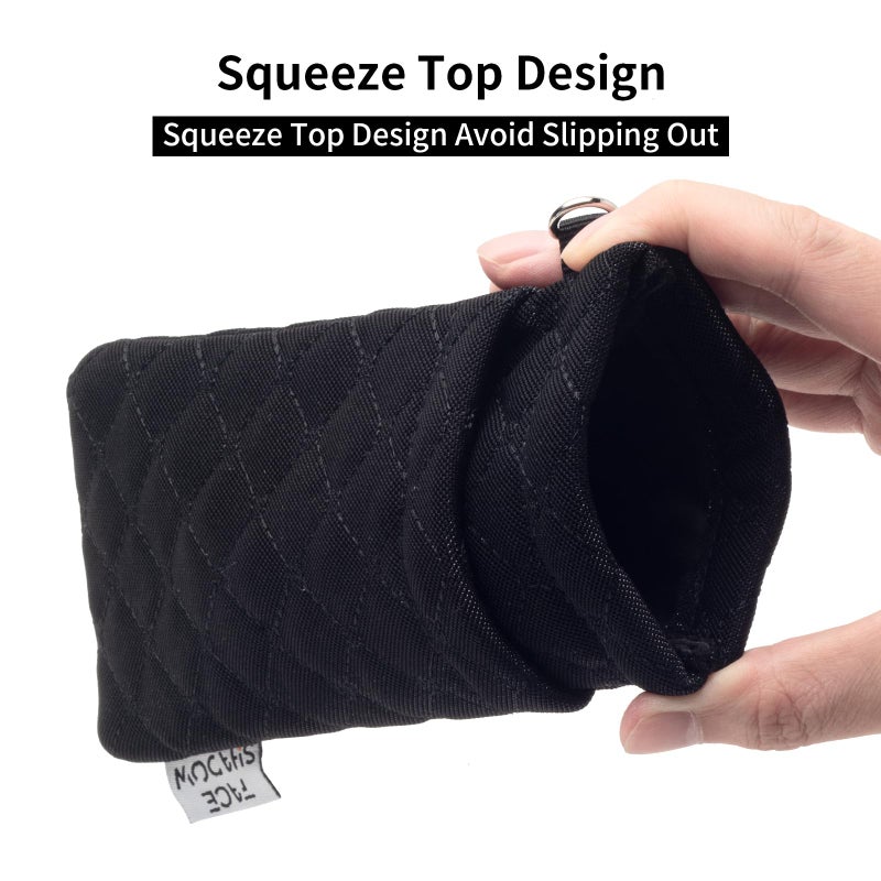 Face Shadow Double Eyeglasses Pouch Large Squeeze Top Microfiber Soft Glasses Case For Women With Cleaning Cloth - Image 2