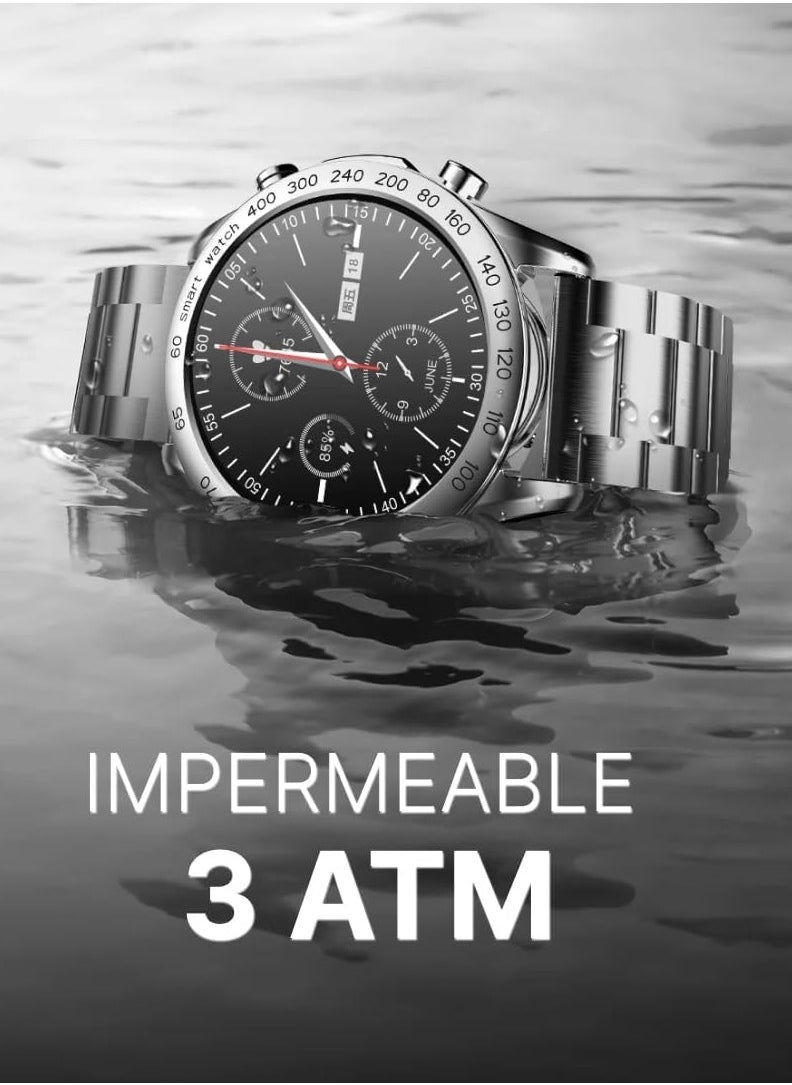 HiFuture - HiFuture FutureGo Pro Stainless-Steel Smartwatch, Silver, One Size - Image 1