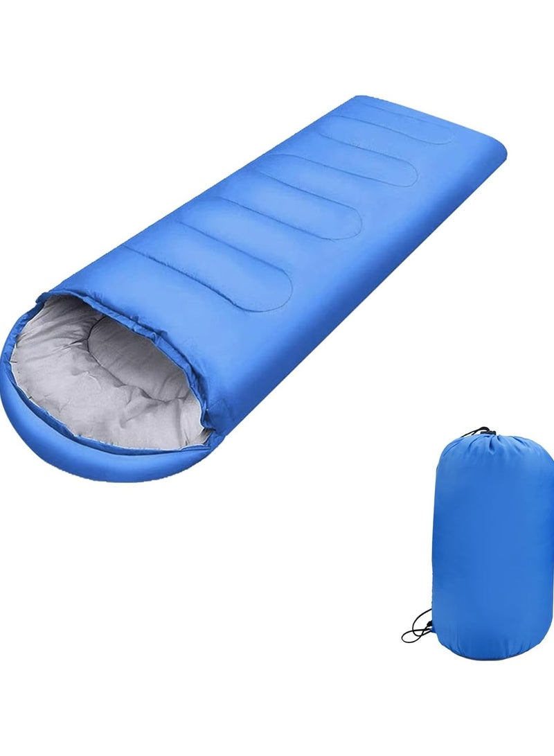 Sleeping Bag with Hood, 3 Season Camping Sleeping Bag Waterproof Warm Lightweight Rectangular Envelope Camping Sleeping Bag for Camping, Hiking, Backpacking, Traveling, Outdoor&Indoor  - Image 1
