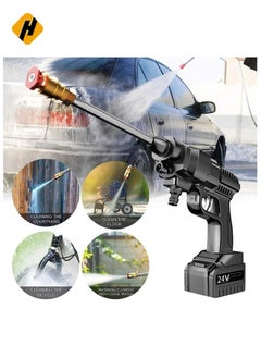 HuHa 24V Portable Cordless Pressure Washer, 5600mah Mini Lithium Battery Powered Washer, Hand-Held Wireless Water Gun for Washing Cars, Watering Flowers  - Image 4