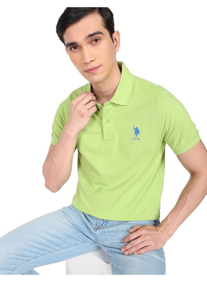 U.S. Polo Assn. U.S. POLO ASSN. Mens Half Sleeve Polo Regular Fit T-Shirts (Ustshc0055_Green_Xl) - Image 2