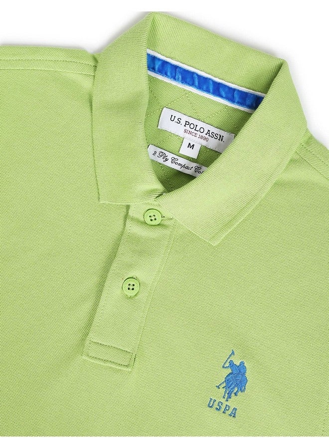 U.S. Polo Assn. U.S. POLO ASSN. Mens Half Sleeve Polo Regular Fit T-Shirts (Ustshc0055_Green_Xl) - Image 3
