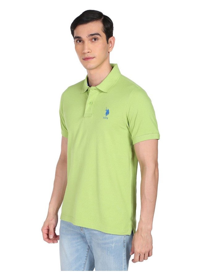 U.S. Polo Assn. U.S. POLO ASSN. Mens Half Sleeve Polo Regular Fit T-Shirts (Ustshc0055_Green_Xl) - Image 5