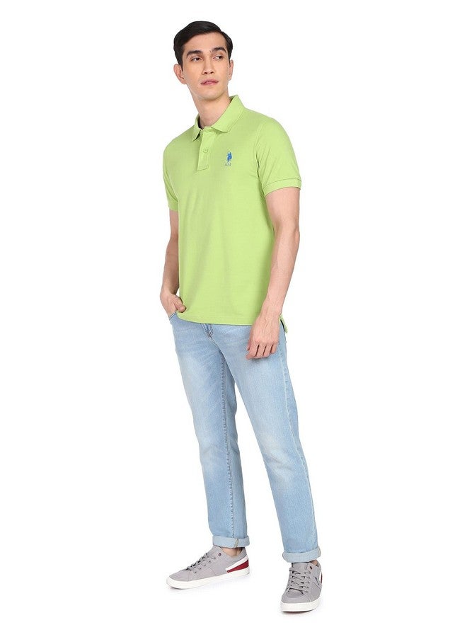 U.S. Polo Assn. U.S. POLO ASSN. Mens Half Sleeve Polo Regular Fit T-Shirts (Ustshc0055_Green_Xl) - Image 4