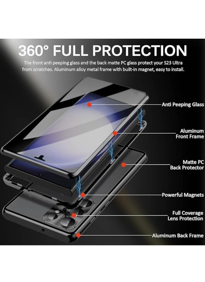 General S24 Ultra Case with Privacy Screen Protector S24 Ultra Case with Lens Screen Protector and Aluminum Frame Full Pack Magnetic  - Image 3