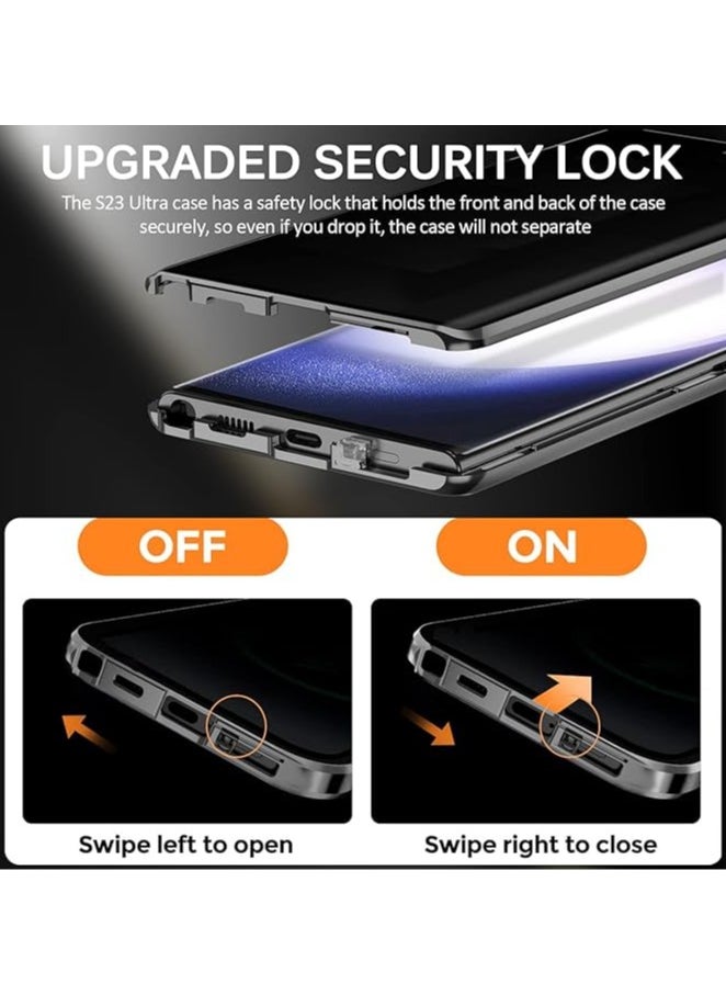 General S24 Ultra Case with Privacy Screen Protector S24 Ultra Case with Lens Screen Protector and Aluminum Frame Full Pack Magnetic  - Image 4