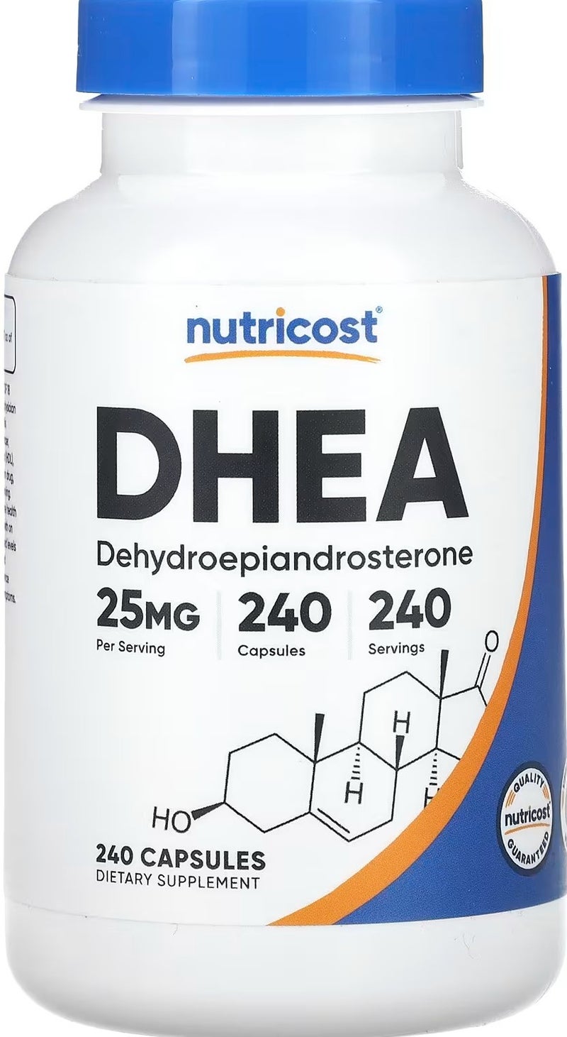 Nutricost, DHEA, 25 mg, 240 Capsules - Image 1