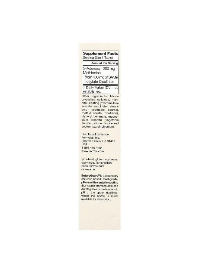 jarrow formulas Jarrow Formulas, SAMe 200, 200 mg, 20 Tablets  - Image 2