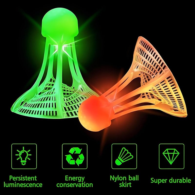 Rexez Pack of 6 LED Badminton Shuttlecocks – Nylon Luminous Badminton Balls for Day & Night Play, Windproof Durable Shuttlecock Set for Indoor & Outdoor Sports, Kids & Adults - Image 4