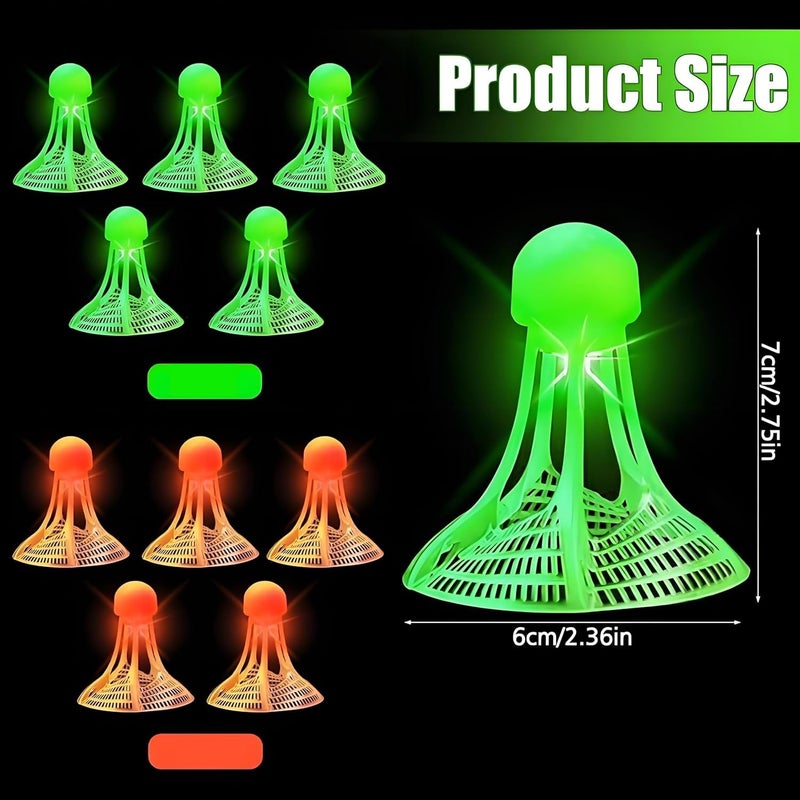 Rexez Pack of 6 LED Badminton Shuttlecocks – Nylon Luminous Badminton Balls for Day & Night Play, Windproof Durable Shuttlecock Set for Indoor & Outdoor Sports, Kids & Adults - Image 2