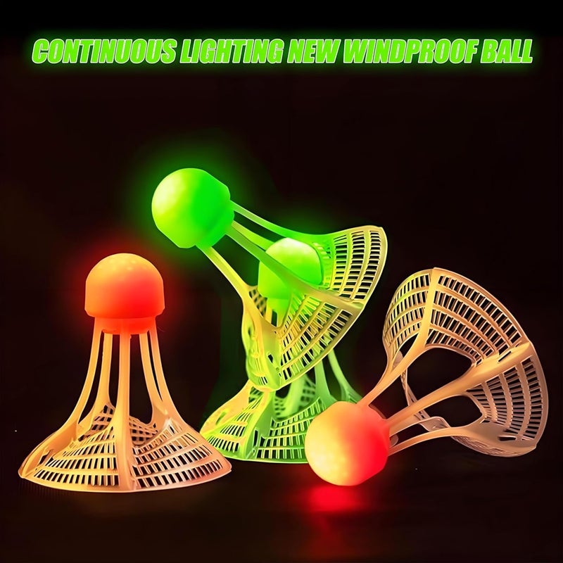Rexez Pack of 6 LED Badminton Shuttlecocks – Nylon Luminous Badminton Balls for Day & Night Play, Windproof Durable Shuttlecock Set for Indoor & Outdoor Sports, Kids & Adults - Image 3