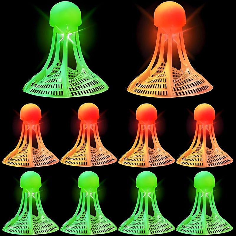 Rexez Pack of 6 LED Badminton Shuttlecocks – Nylon Luminous Badminton Balls for Day & Night Play, Windproof Durable Shuttlecock Set for Indoor & Outdoor Sports, Kids & Adults - Image 1