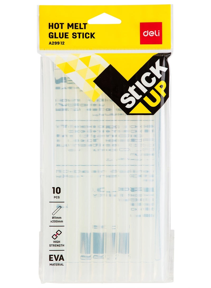 Deli Genius EA29912 STICK UP Hot Melt Glue Sticks, φ11mm x 20cm, Transparent EVA, High Bonding Strength, 10PCS - Image 4