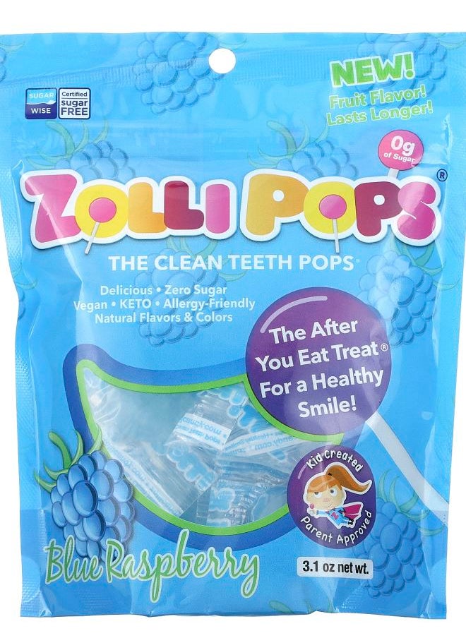 ZOLLIPOPS The Clean Teeth Pops Blue Raspberry 3.1 oz 