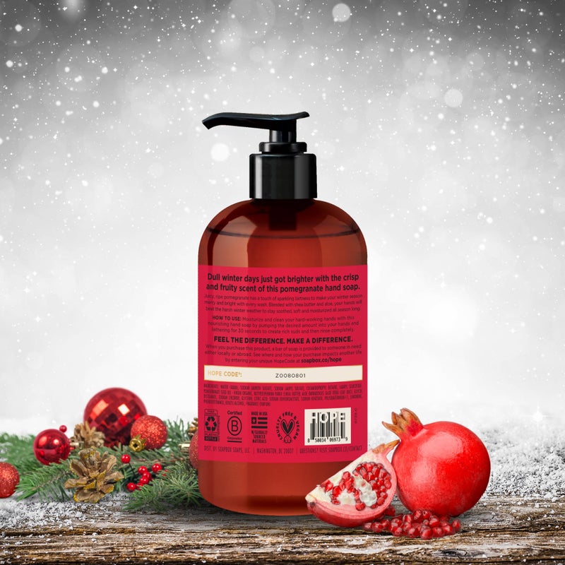 Soapbox Winter Hand Soaps, Spiced Vanilla & Frosted Pomegranate Liquid Hand Soap, Moisturizing Soap, Shea Butter & Aloe, Pack of 4, 12oz - Image 5